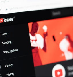 YouTube homepage in night mode