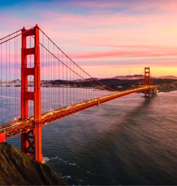 San Francisco golden gate bridge captured during a sunset