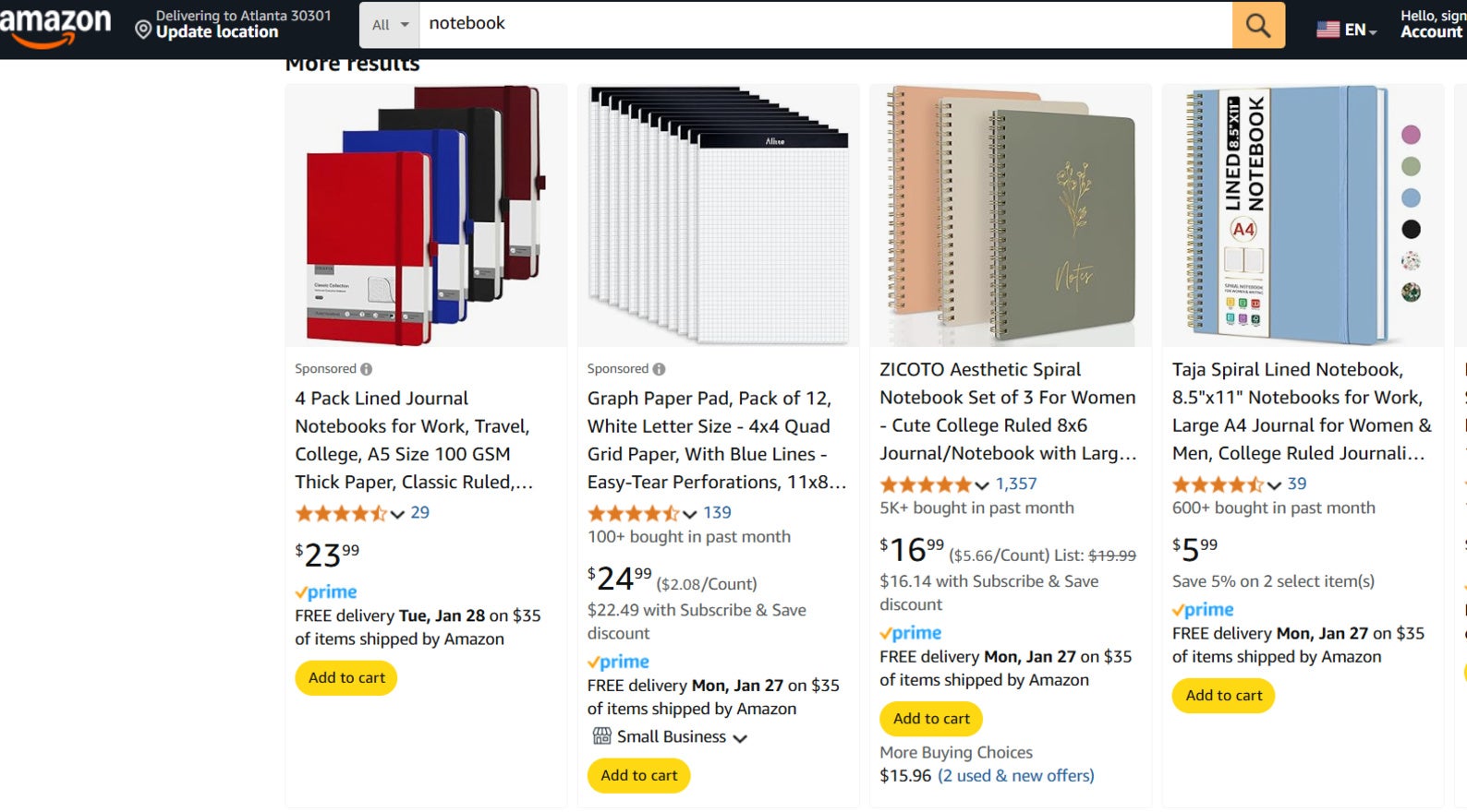 charm pricing example amazon notebooks