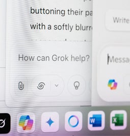 Close up of text boxes for different AI powered chat bots