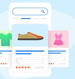 Graphic showing vague product listings in Google search