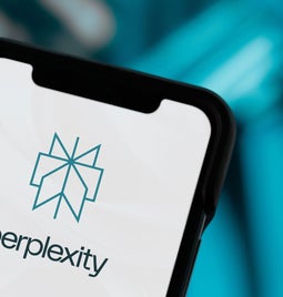 phone screen showing perplexity logo