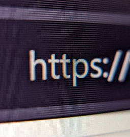 Internet browser address bar showing the start of a URL and a padlock icon