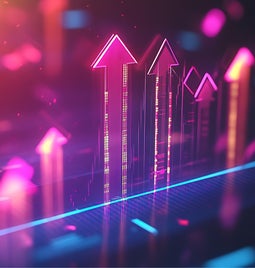 Abstract graph showing upward arrows at various heights