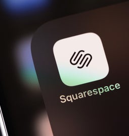 Squarespace app logo on a phone