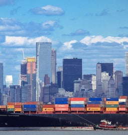 Container ship in New York City