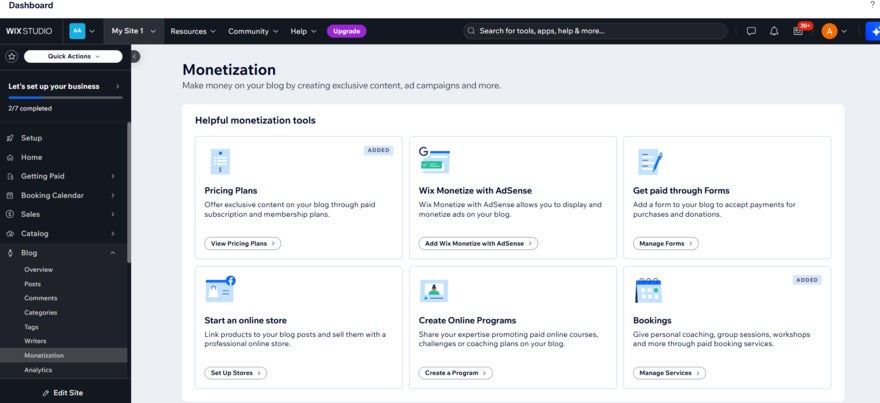 6 tools to monetize wix blog