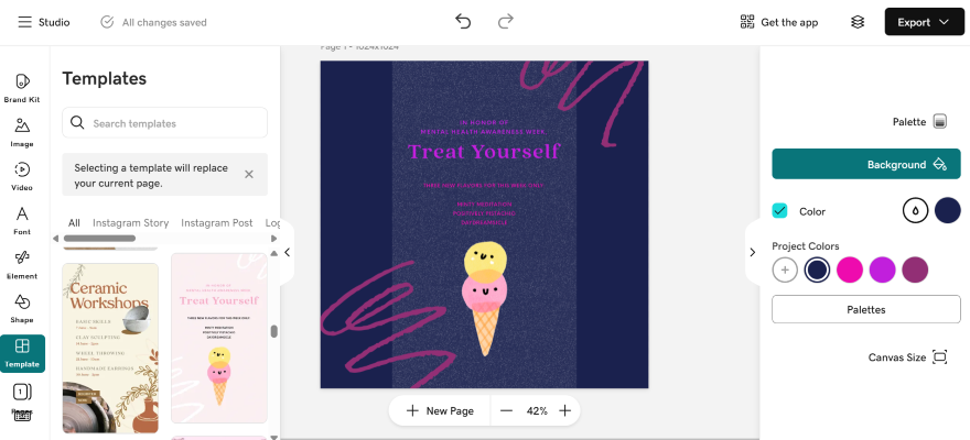 A colorful graphic promoting a "Treat Yourself" event for Mental Health Awareness Week, featuring playful ice cream illustrations.