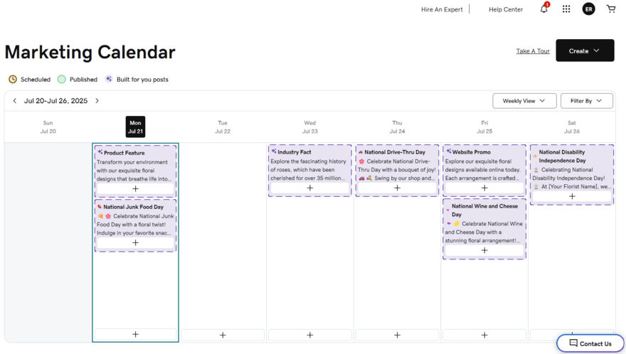 GoDaddy's AI social media marketing calendar