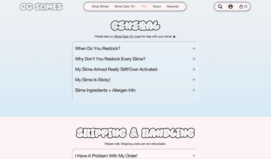 OG Slimes FAQ page