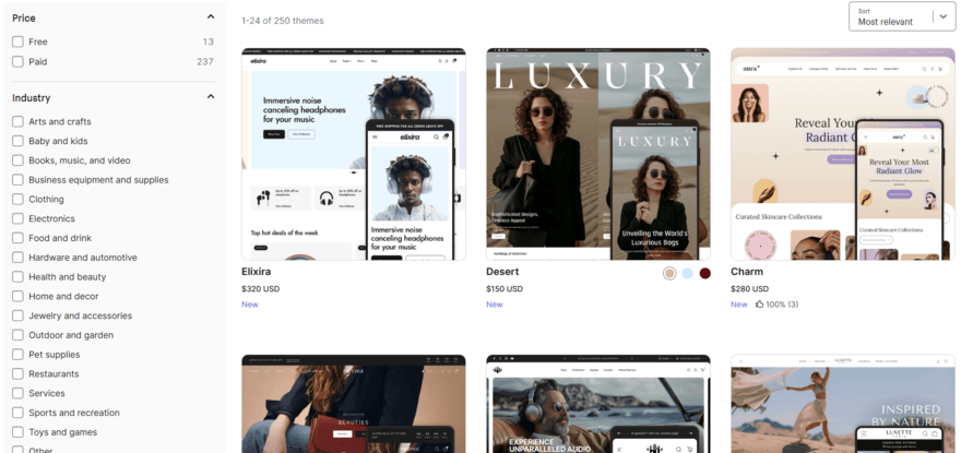 Shopify template library