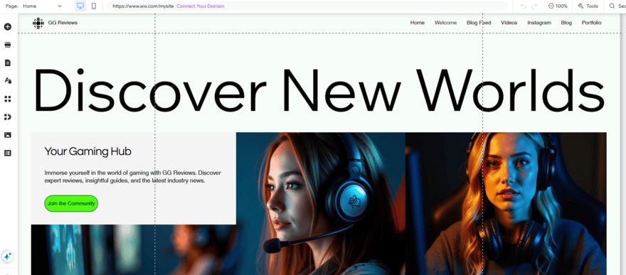 Wix's website editor