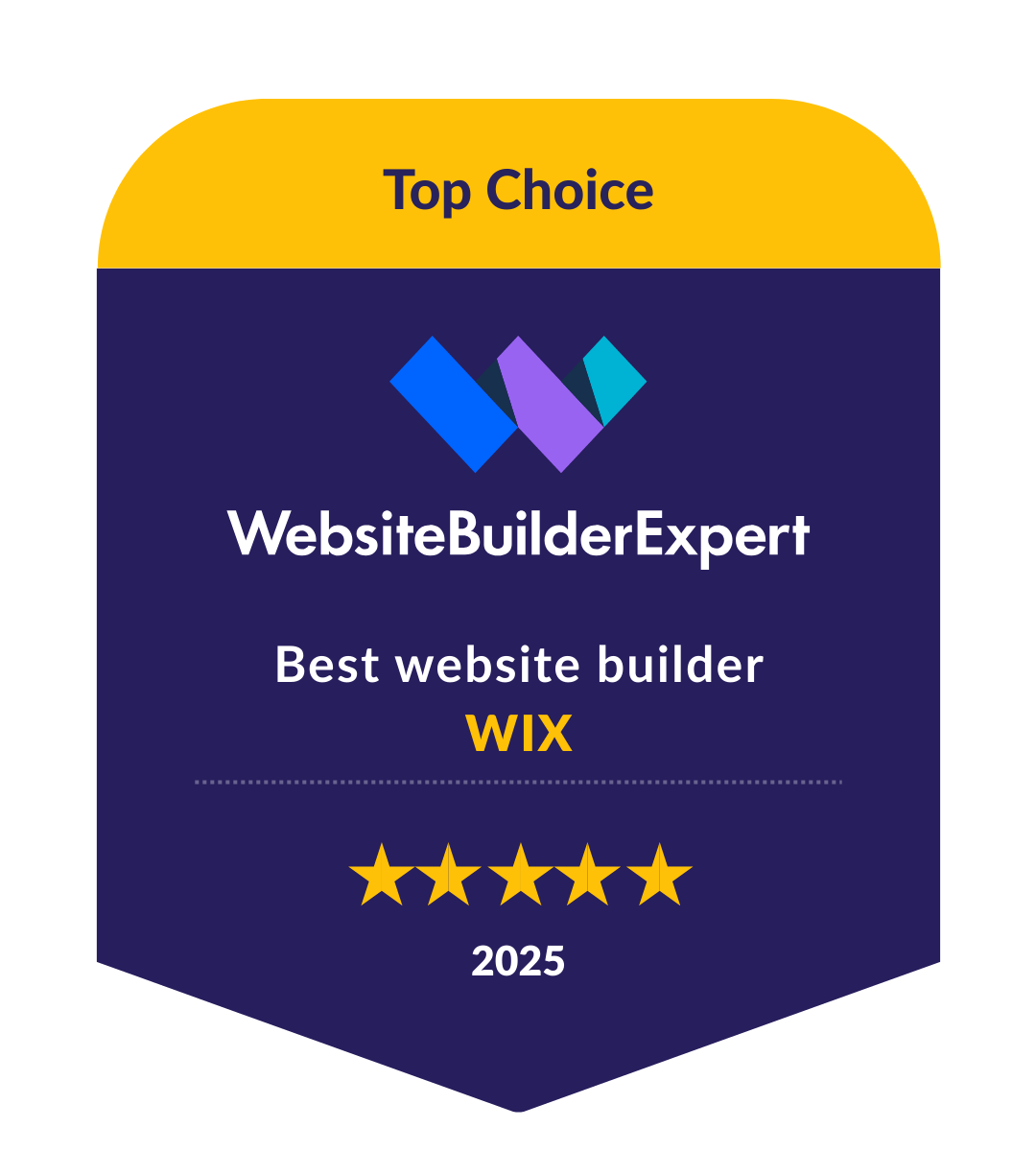 Badge awarding Wix as the best web builder in our 2025 research