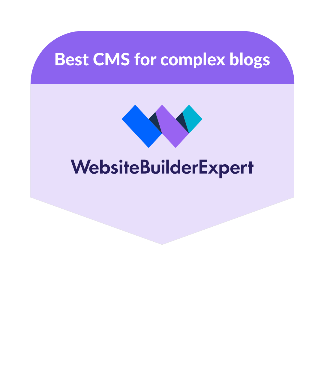 Simple badge showing WordPres.org as best CMS for complex blogs